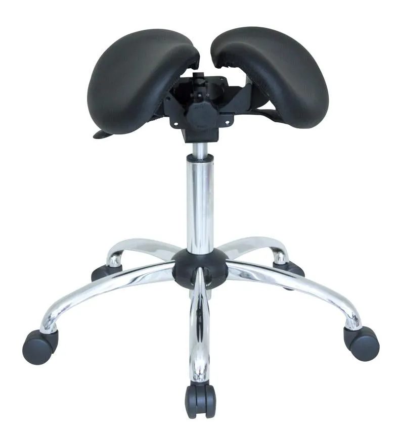 USA Patented Twin Tiltable Saddle Stool with 360 Degree Arm Support