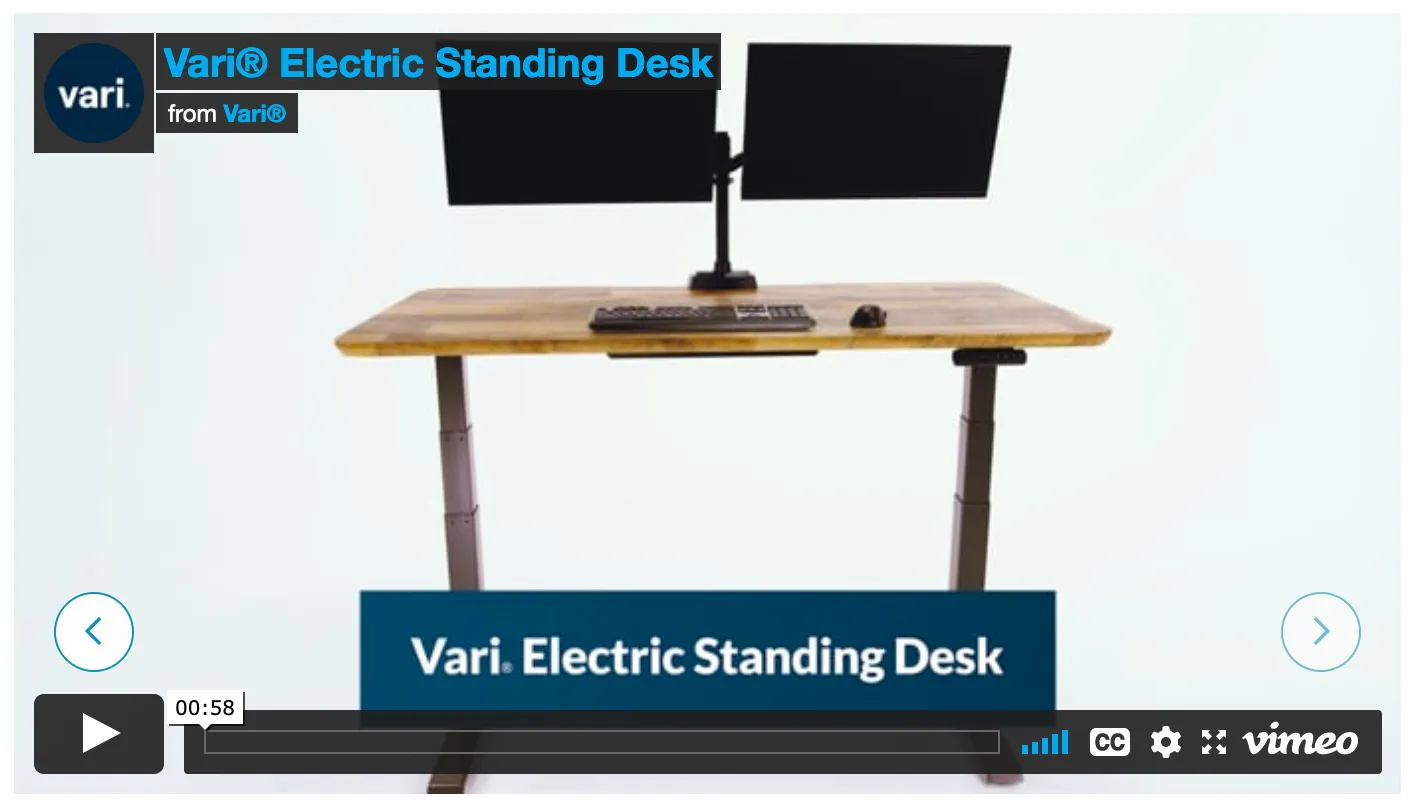 Vari® Electric Standing Desk 60x30 with Comfort Edge™