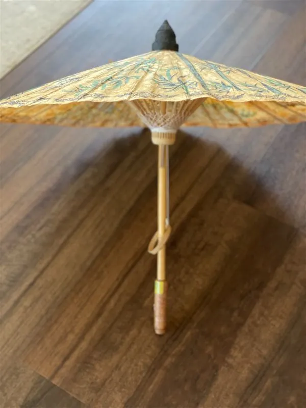 Vintage asian bamboo and paper Umbrella