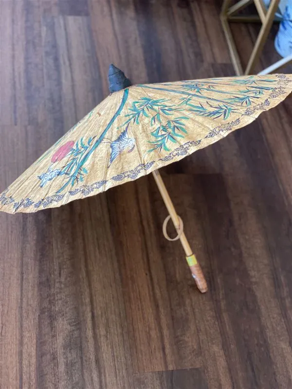 Vintage asian bamboo and paper Umbrella