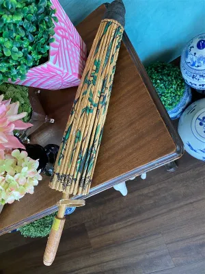 Vintage asian bamboo and paper Umbrella