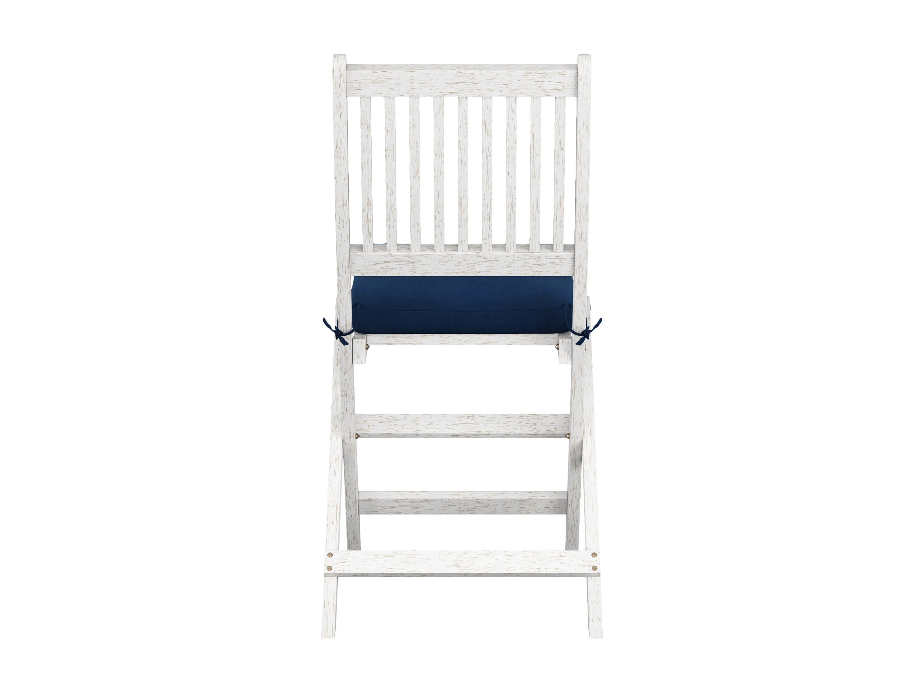 Washed White Outdoor Wood Folding Chairs, Set of 2