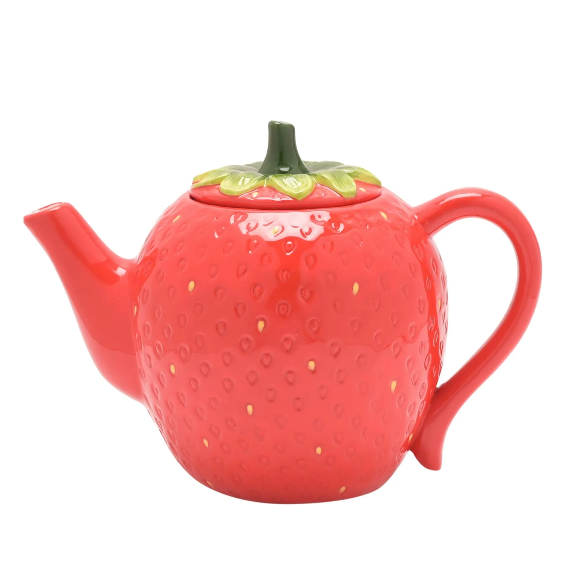 Widdop Cottage Garden Ceramic Strawberry Themed Dinnerware - Strawberry Teapot - Summer Crockery Bright Quirky Tableware - Lovely Gift Idea Picnic Outdoor Eating