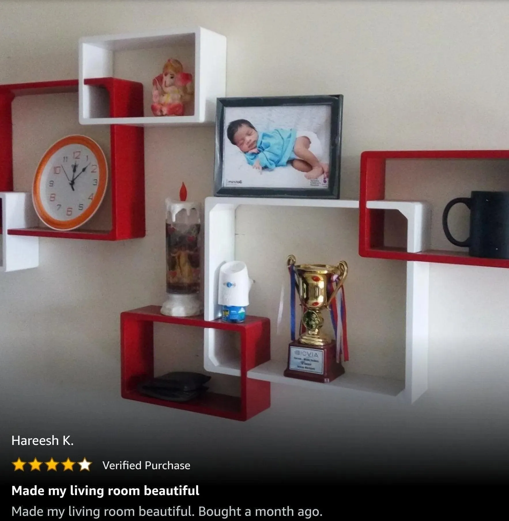 Wooden Intersecting Wall Shelves Set of 6