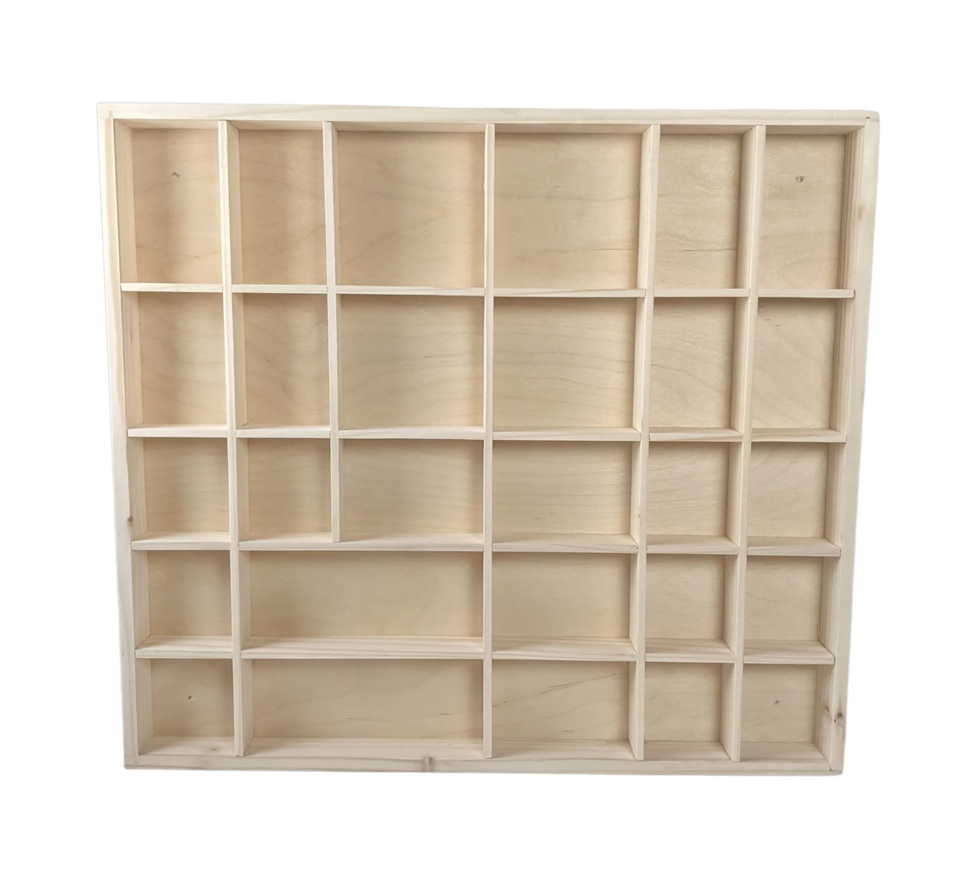 Wooden Shelf Display with 28 Compartments