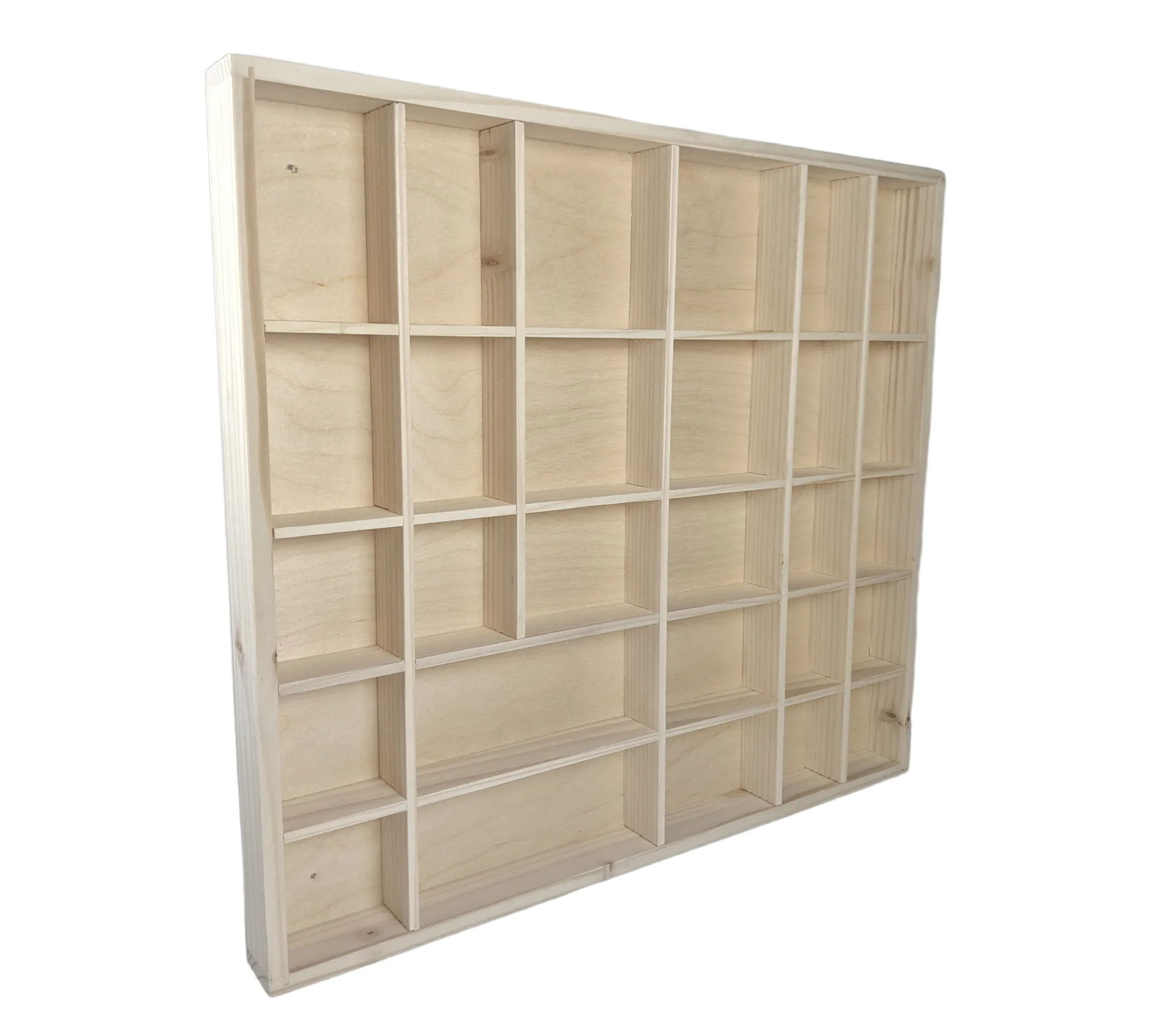 Wooden Shelf Display with 28 Compartments