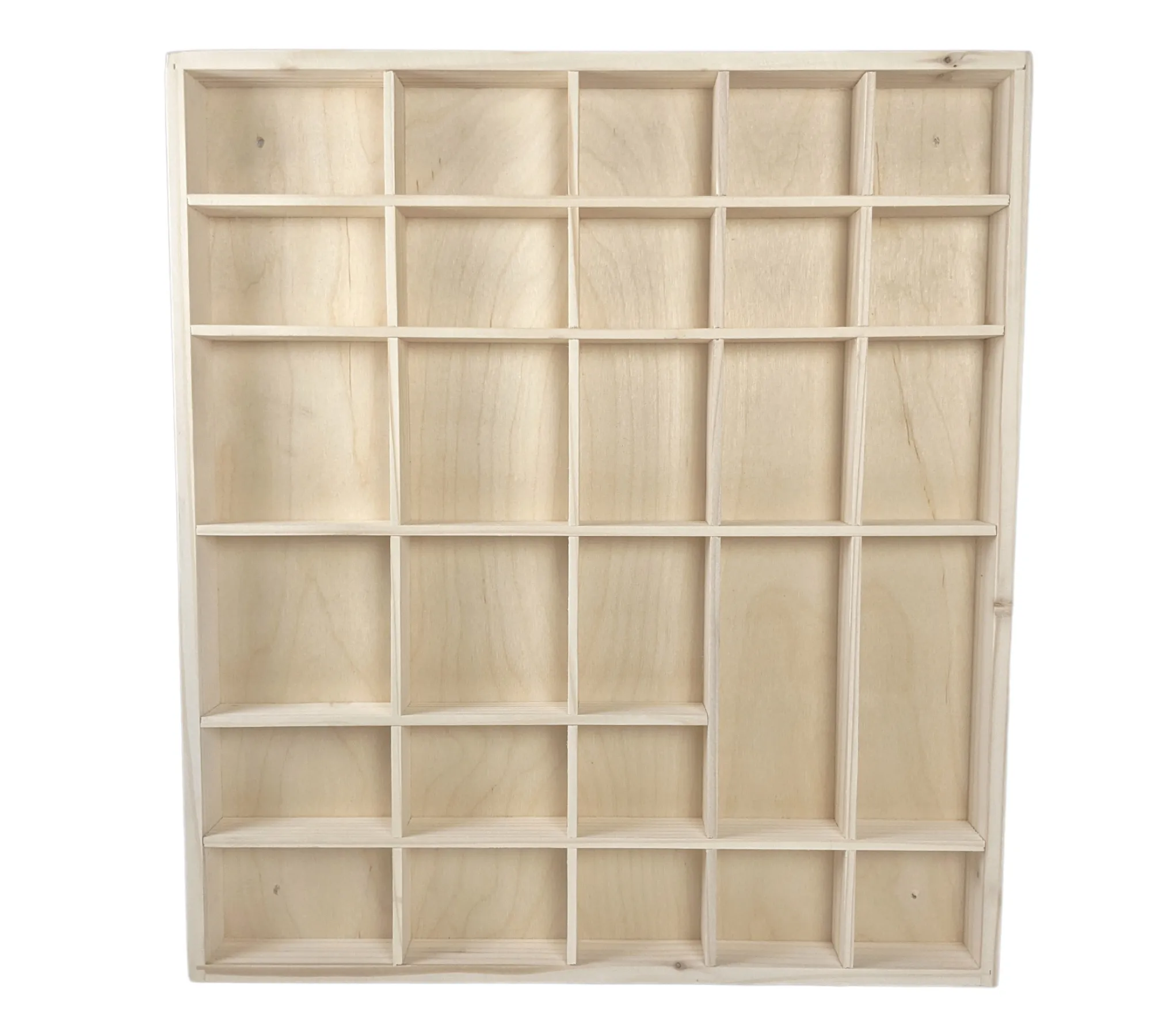 Wooden Shelf Display with 28 Compartments