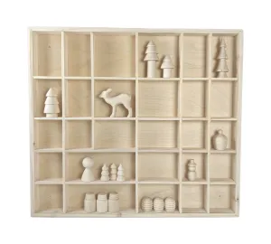 Wooden Shelf Display with 28 Compartments