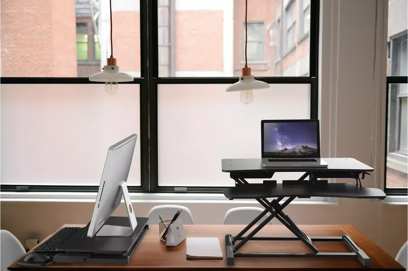 Work Proper 15: Ergonomic Sit-Stand PC Desk | Two Tier