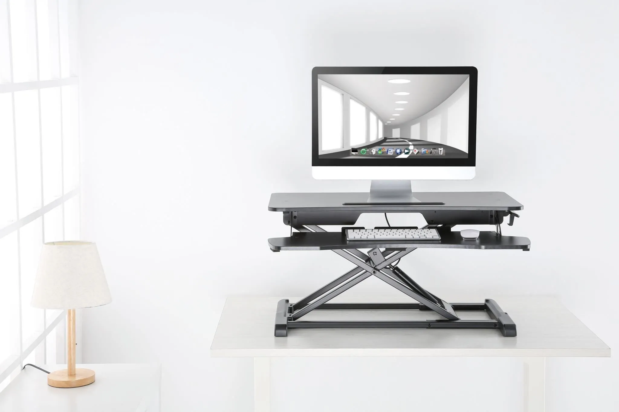 Work Proper 15: Ergonomic Sit-Stand PC Desk | Two Tier