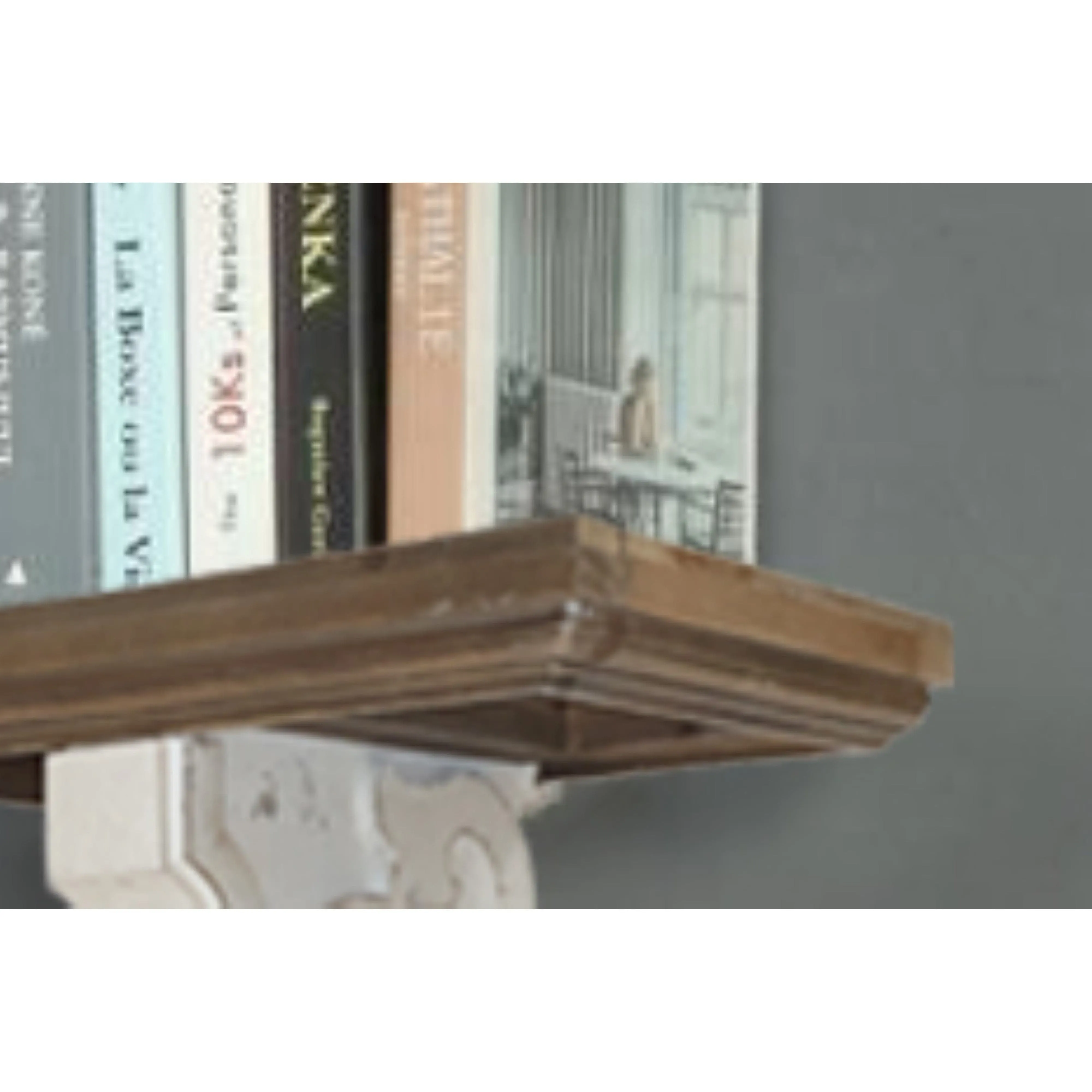 Zane Display Shelf Strong Hold in Distressed White Wood by Urban Style™